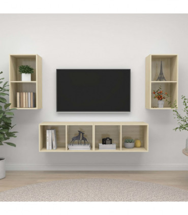 Wall-mounted TV Cabinets 4 pcs Sonoma Oak Engineered Wood