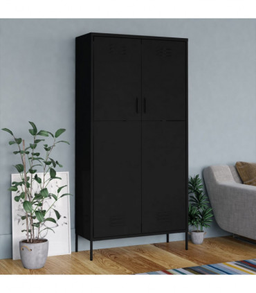 Wardrobe Black 90x50x180 cm Steel