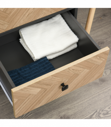 Wardrobe Cabinet Wood Grain 90x50x190cm-Grey/Oak