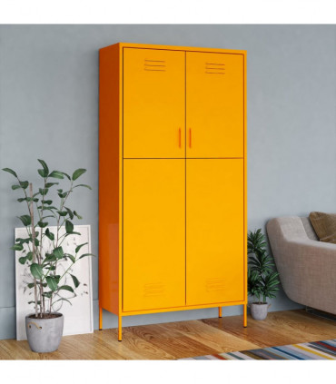 Wardrobe Mustard Yellow 90x50x180 cm Steel
