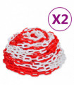 Warning Chains 2 pcs Red and White Plastic 30 m