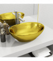 vidaXL Wash Basin 40x33x13.5 cm Ceramic Gold