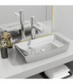 vidaXL Wash Basin 71x38x13.5 cm Ceramic Silver