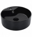 Wash Basin with Overflow 36x13 cm Ceramic Black