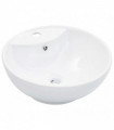 vidaXL Wash Basin with Overflow 46.5x18 cm Ceramic White