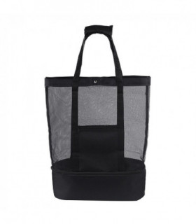 Waterproof Beach Bag with Cooler Compartment - Beach Bags Waterproof Sandproof for Women, Pool Bag & Beach Tote Bag black