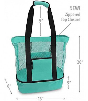 Waterproof Beach Bag with Cooler Compartment - Beach Bags Waterproof Sandproof for Women, Pool Bag & Beach Tote Bag black