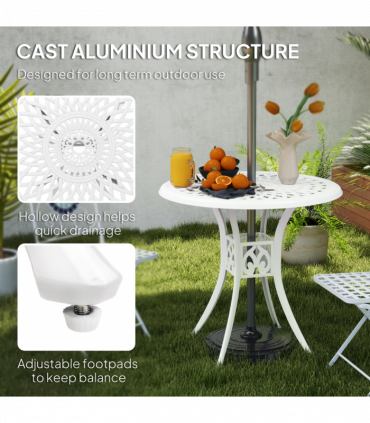 Weather-Resistant Cast Aluminium Garden Table with Unique Design