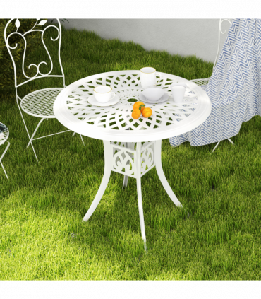 Weather-Resistant Cast Aluminium Garden Table with Unique Design