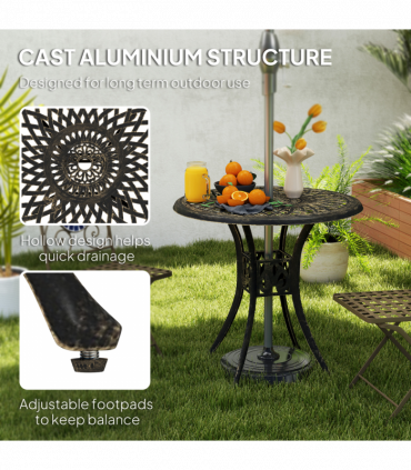 Weather-Resistant Cast Aluminium Garden Table with Unique Design