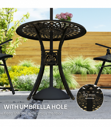 Weather-Resistant Cast Aluminium Garden Table with Unique Design