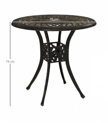 Weather-Resistant Cast Aluminium Garden Table with Unique Design