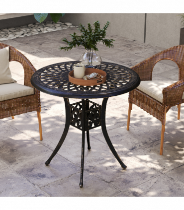 Weather-Resistant Cast Aluminium Garden Table with Unique Design