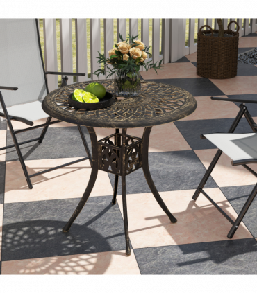 Weather-Resistant Cast Aluminium Garden Table with Unique Design