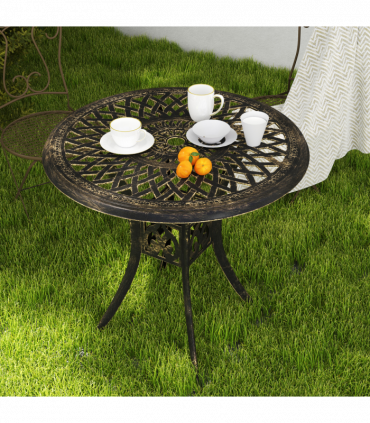 Weather-Resistant Cast Aluminium Garden Table with Unique Design