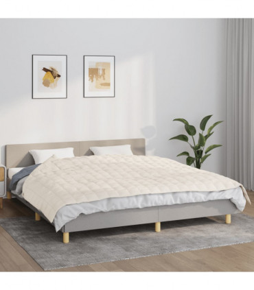 vidaXL Weighted Blanket Light Cream 155x220 cm 7 kg Fabric