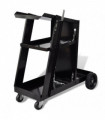 Welding Cart Black Trolley with 3 Shelves Workshop Organiser