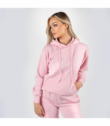Wellworth Women's Loungewear hoodie & joggers two-piece set, Baby Pink S