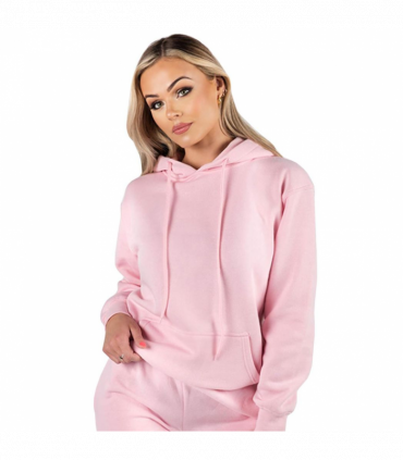 Wellworth Women's Loungewear hoodie & joggers two-piece set, Baby Pink S