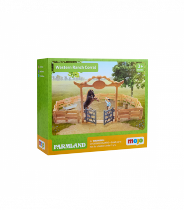Western Ranch Corral Playset with Horse & Cowboy  Farm Playset