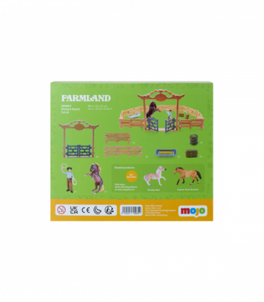 Western Ranch Corral Playset with Horse & Cowboy  Farm Playset