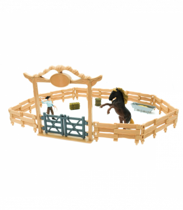 Western Ranch Corral Playset with Horse & Cowboy  Farm Playset