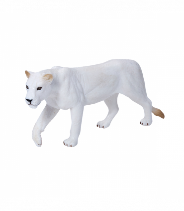 White Lioness Toy  Realistic Big Cat Model