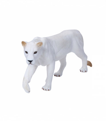 White Lioness Toy  Realistic Big Cat Model