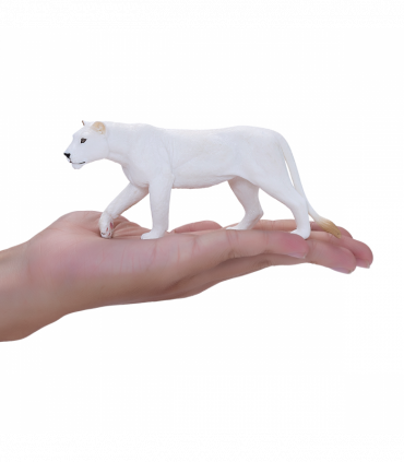 White Lioness Toy  Realistic Big Cat Model