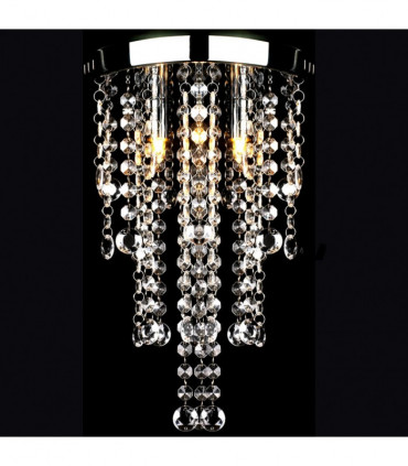 White Metal Ceiling Lamp with Crystal Beads
