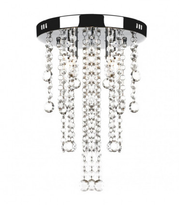 White Metal Ceiling Lamp with Crystal Beads