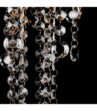 White Metal Ceiling Lamp with Crystal Beads