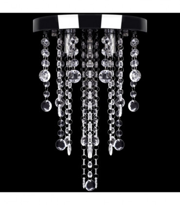 White Metal Ceiling Lamp with Crystal Beads
