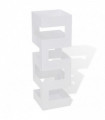 White Square Umbrella Stand Storage Holder Walking Stick Steel 48.5 cm