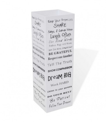 White Square Umbrella Stand Storage Holder Walking Stick Steel 48.5 cm