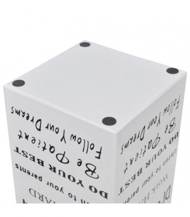 White Square Umbrella Stand Storage Holder Walking Stick Steel 48.5 cm