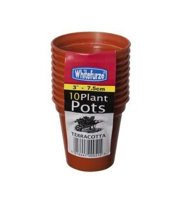 Whitefurze G04012 7.5cm Garden Pot - Terracotta (Set of 10)
