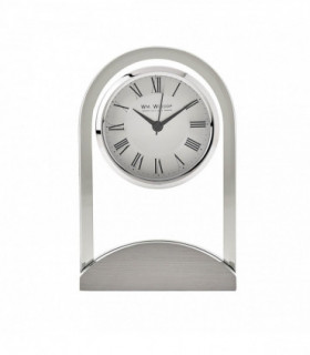 Wm.Widdop Glass Panel Aluminium Base Mantel Clock
