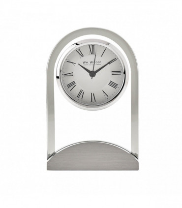 Wm.Widdop Glass Panel Aluminium Base Mantel Clock