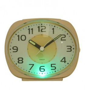 Wm.Widdop Silent Sweep Oval Face Blinking Light Alarm Clock  - Rose Gold