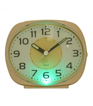 Wm.Widdop Silent Sweep Oval Face Blinking Light Alarm Clock  - Rose Gold