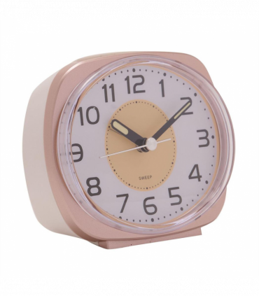 Wm.Widdop Silent Sweep Oval Face Blinking Light Alarm Clock  - Rose Gold