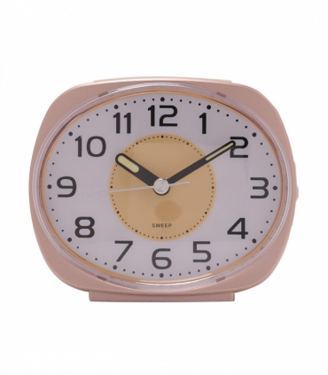 Wm.Widdop Silent Sweep Oval Face Blinking Light Alarm Clock  - Rose Gold