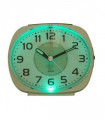 Wm.Widdop Silent Sweep Oval Face Blinking Light Alarm Clock  - Silver