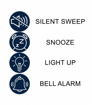 Wm.Widdop Silent Sweep Oval Face Blinking Light Alarm Clock  - Silver