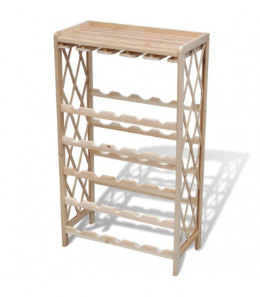 Wine Rack for 25 Bottles Solid Fir Wood