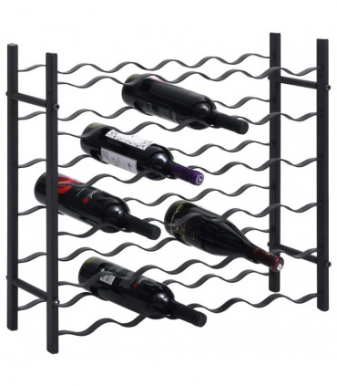 Wine Rack for 36 Bottles Black Iron