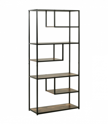 Wood Bookshelf Industrial Style Stand 6-Tier Living Room Display Rack Organiser