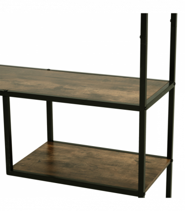 Wood Bookshelf Industrial Style Stand 6-Tier Living Room Display Rack Organiser