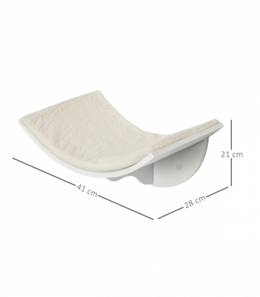 Wood Cat Shelf Shelter Kitten Bed Curved Climber Wall-Mounted Berber Fleece